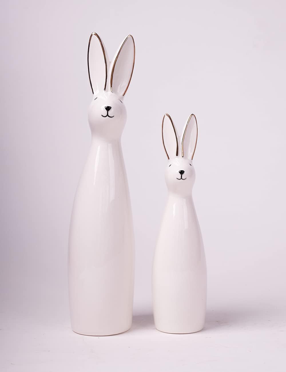 SEINHIJO 2pcs Modern Skulptur Dekor Hase Statue Wohnzimmer Kunst Keramik Arts Geschenk 29cm