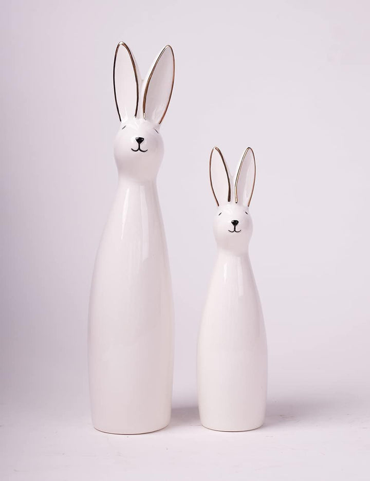 SEINHIJO 2pcs Modern Skulptur Dekor Hase Statue Wohnzimmer Kunst Keramik Arts Geschenk 29cm