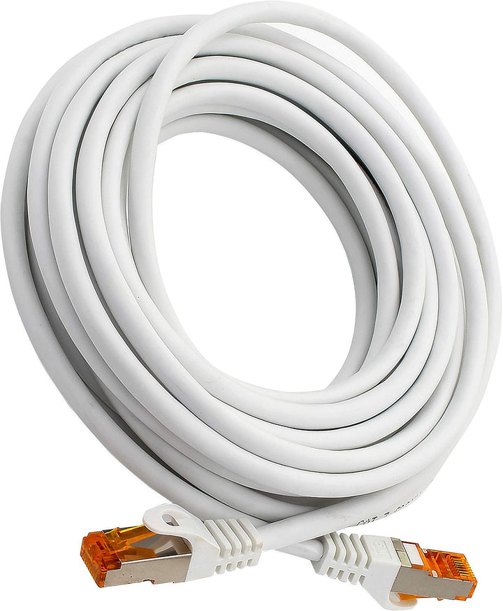1aTTack.de 3,0 m - Cat.7 Netzwerkkabel Weiss - 5 Stück Gigabit Ethernet LAN Kabel 10000 Mbit s Patch