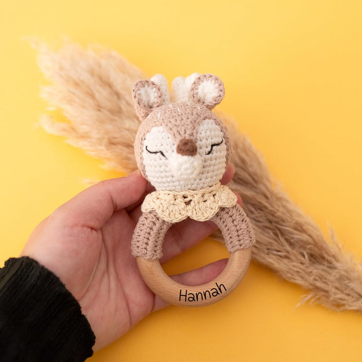 Bärenfreunde® - Personalisierter Beissring Baby - Niedlicher Greifling für Baby&
