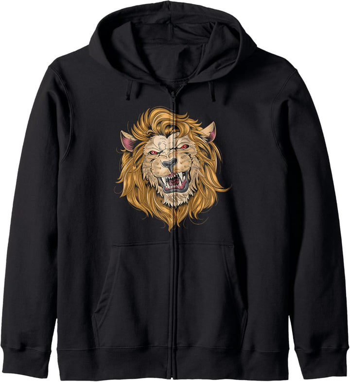The King Lion Fashion T-Shirt, cooles Löwen-Grafikdesign Kapuzenjacke