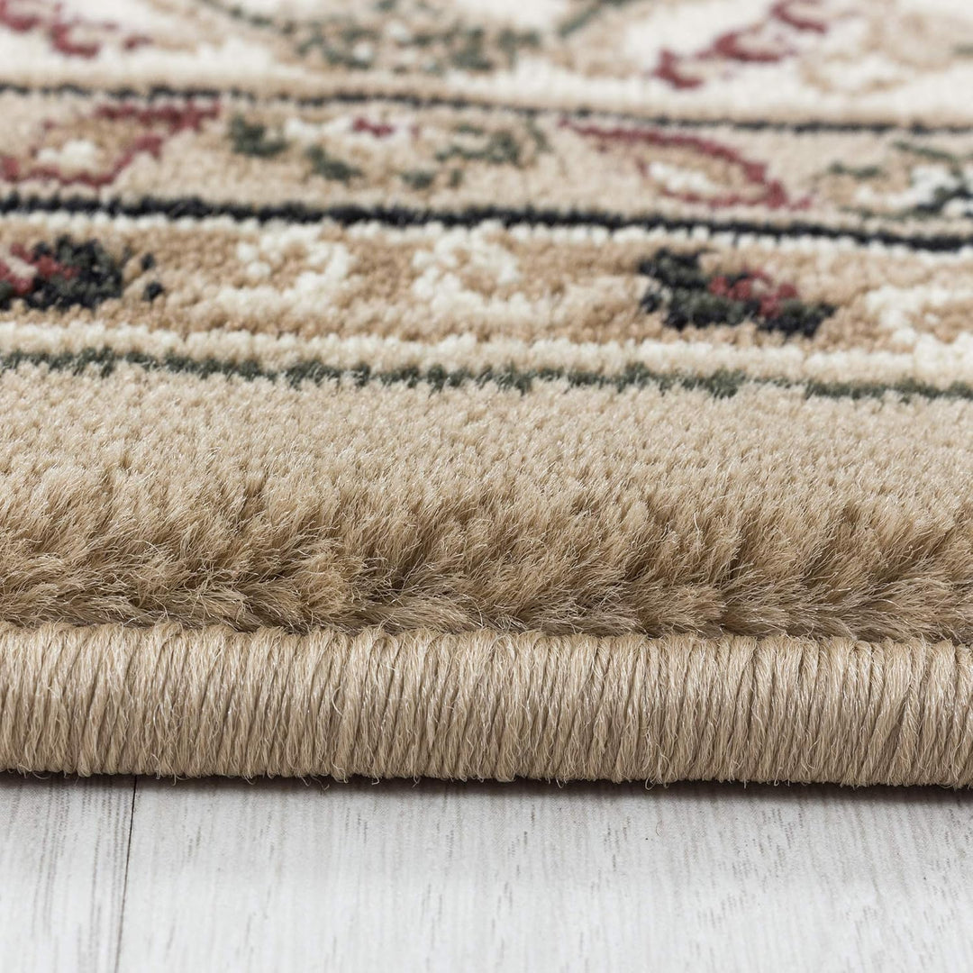 Carpetsale24 Orientteppich Beige 80x150 cm – Kurzflor Läufer im klassischen Vintage Stil für Flur, S