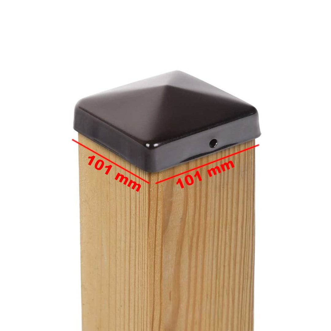 5x PFOSTENKAPPE PYRAMIDE STAHL SCHWARZ PULVERBESCHICHTET 101 x 101 MM 5 101 x 101 mm, 5 101 x 101 mm