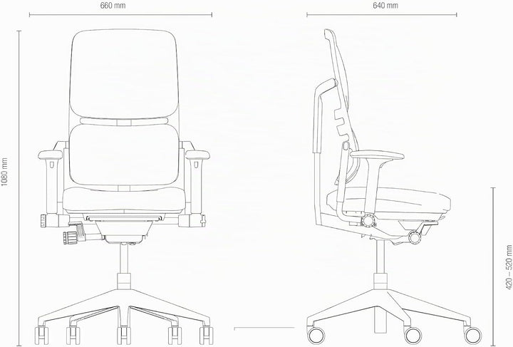 Steelcase Ergonomischer Bürostuhl: Please Air, 3D-Armlehnen, Onyx/Schwartz Onyx/Schwarz, Onyx/Schwar