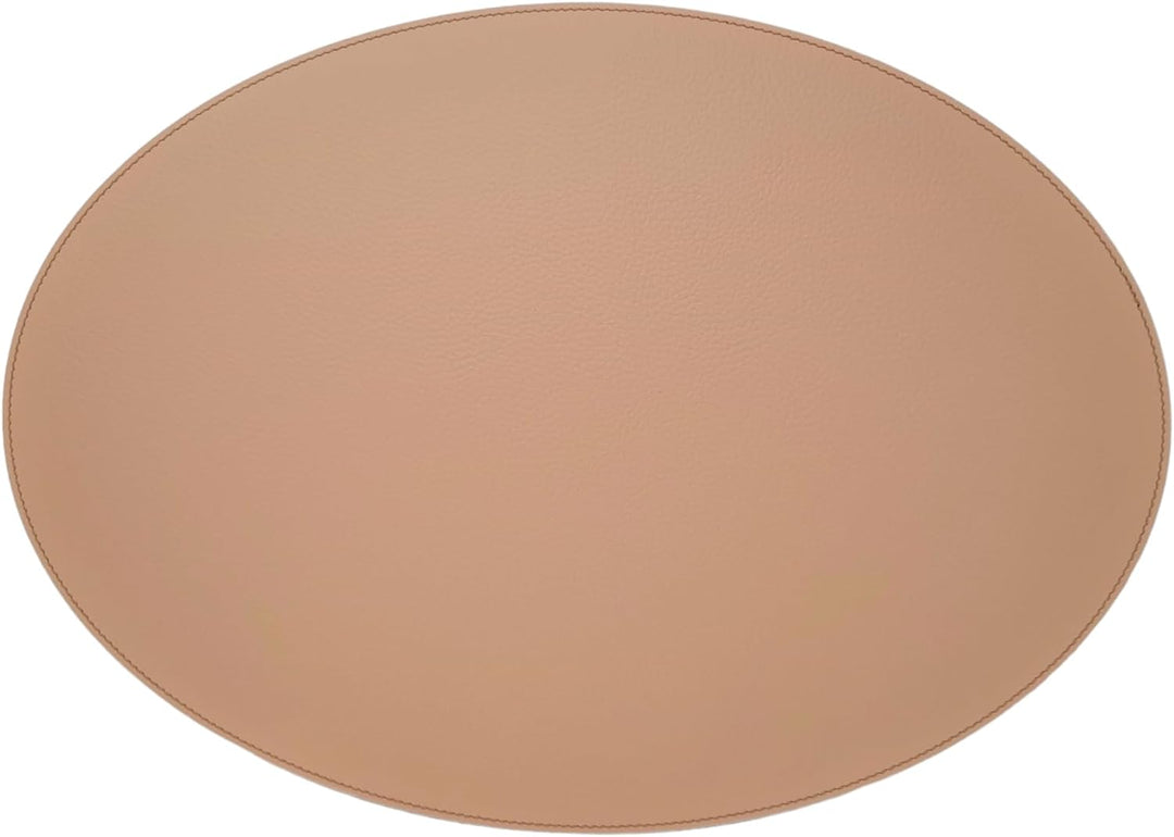 Nikalaz Oval Platzsets aus Recyceltem Leder, 4 Stück Tischsets, Tisch-Matten, Platzdeckchen 45.7 x 3