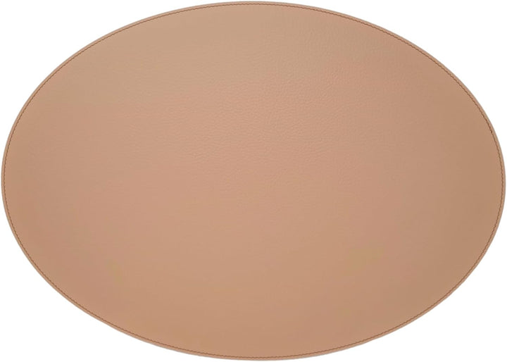 Nikalaz Oval Platzsets aus Recyceltem Leder, 4 Stück Tischsets, Tisch-Matten, Platzdeckchen 45.7 x 3