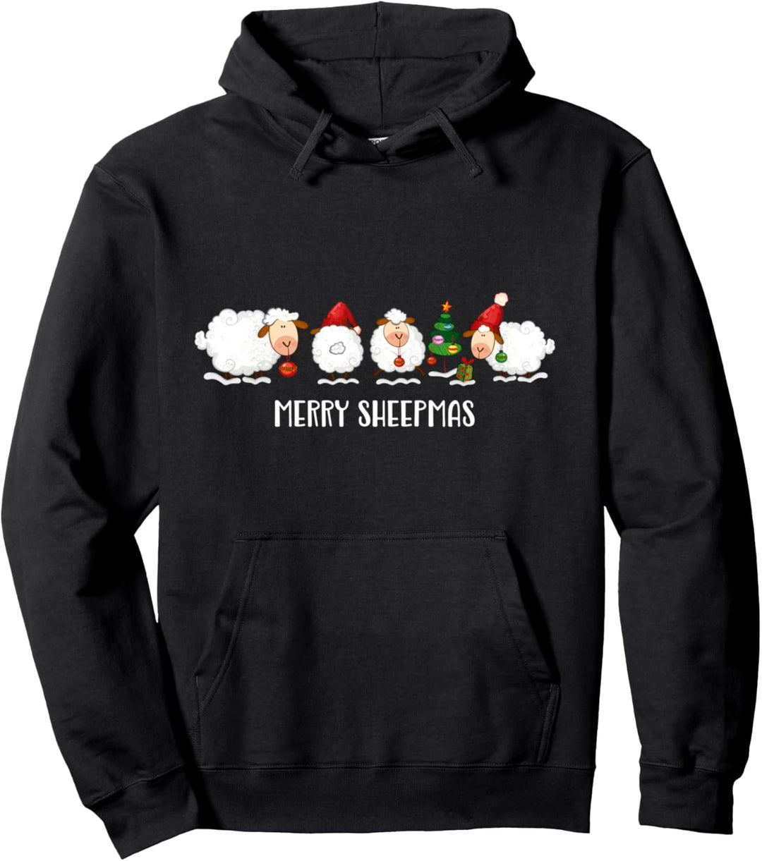 Merry Sheepmas Schaf Weihnachtsoutfit Familie Weihnachten Pullover Hoodie