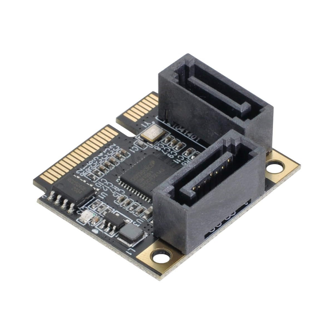 chenyang Mini PCIE auf 2 SATA 3.0 Erweiterungskartenadapter für Motherboard SATA Festplatten Port Er