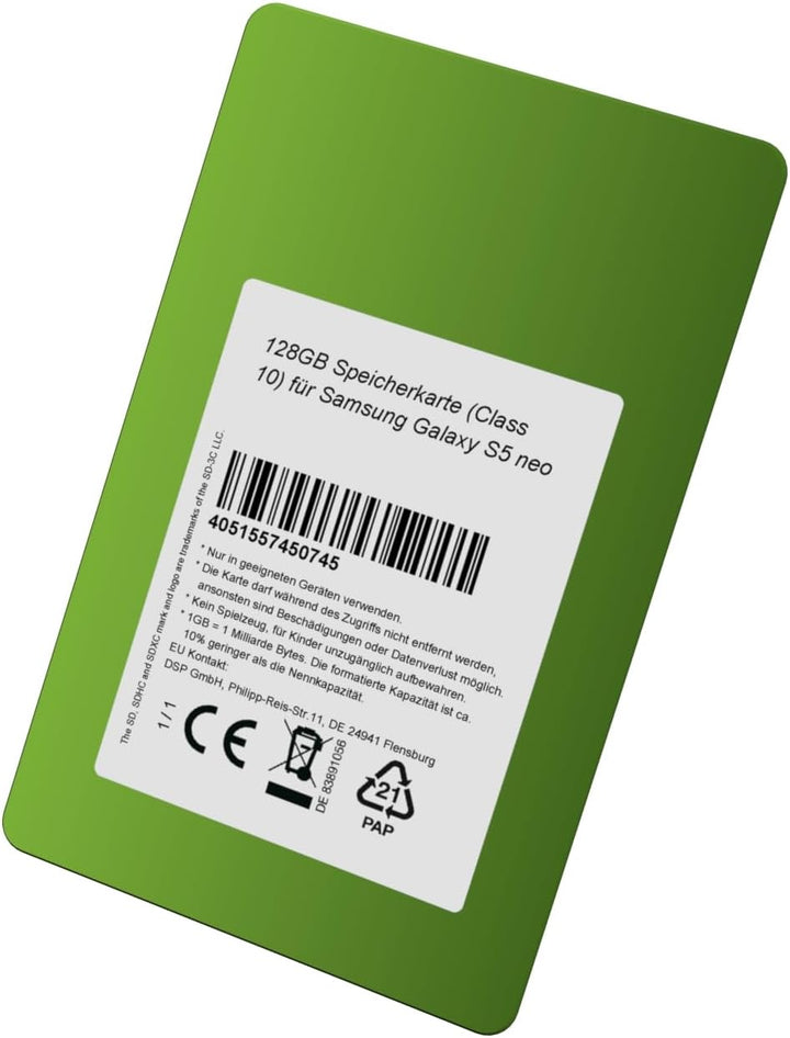 128GB Speicherkarte (Class 10) für Samsung Galaxy S5 neo 128GB Class 10, 128GB Class 10