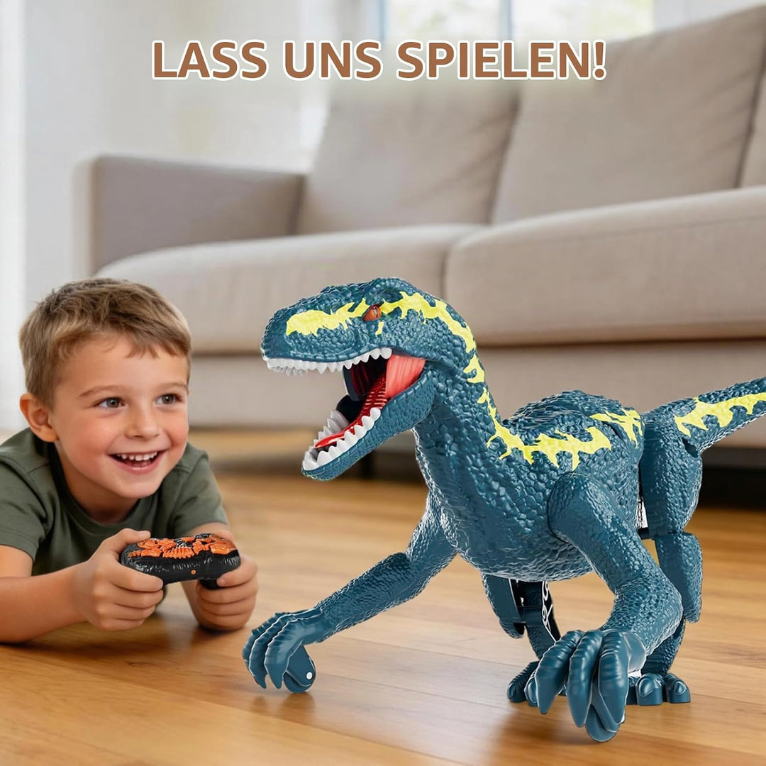 Ferngesteuertes Dinosaurier Spielzeug für Kinder 3–12 Jahre, RC Roboter-Dino mit Laufbewegung, Brüll