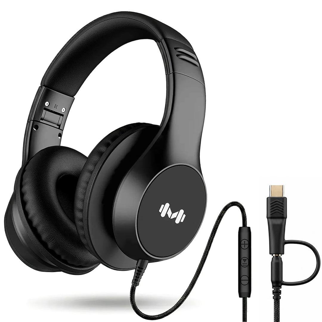 Kabelgebundene Over-Ear-Kopfhörer mit USB-C-Adapter und 3,5-mm-Klinke, Mikrofon, In-Line-Steuerung,