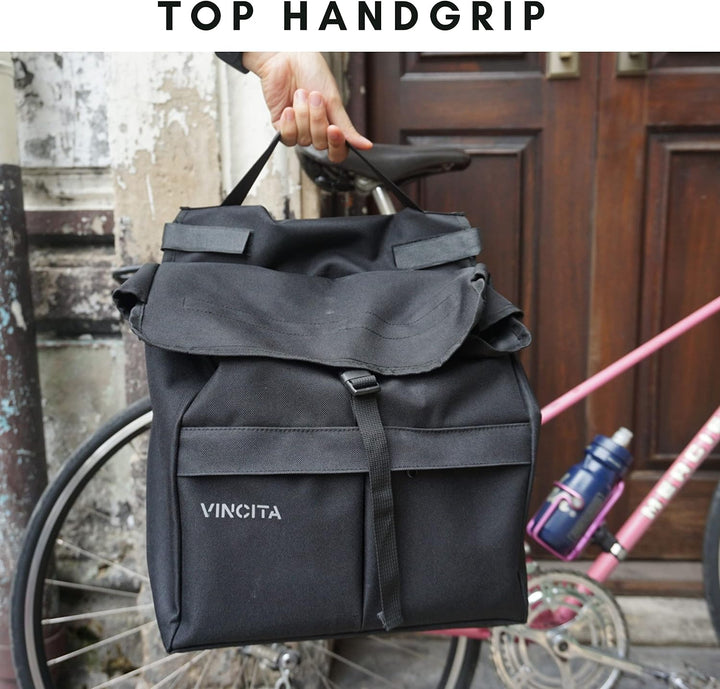 Vincita New Top Load Doppeltasche Wasserabweisende Fahrrad-Seitentaschen – mit Regenschutz, grossem