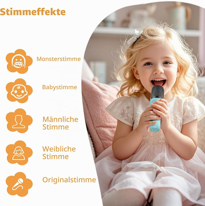 Fede Karaoke Maschine für Kinder Erwachsene, Mini Karaoke Maschine mit 2 Mikrofonen, Tragbarer Bluet