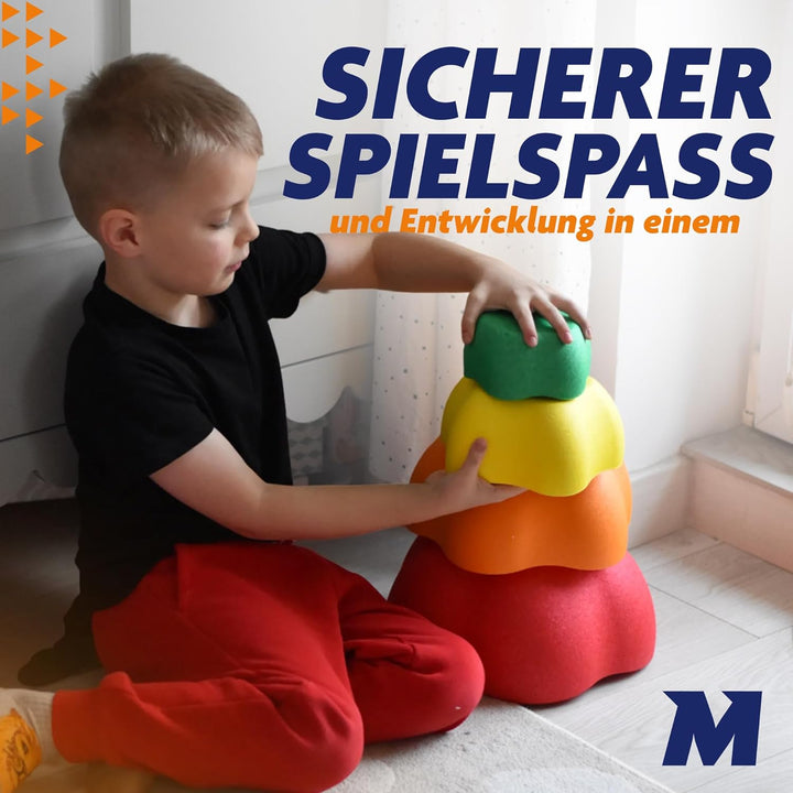 Majestic Sport Rocks, Sensorische Balanciersteine für Kinder – 5er Set – Belastbar, Fördert Gleichge