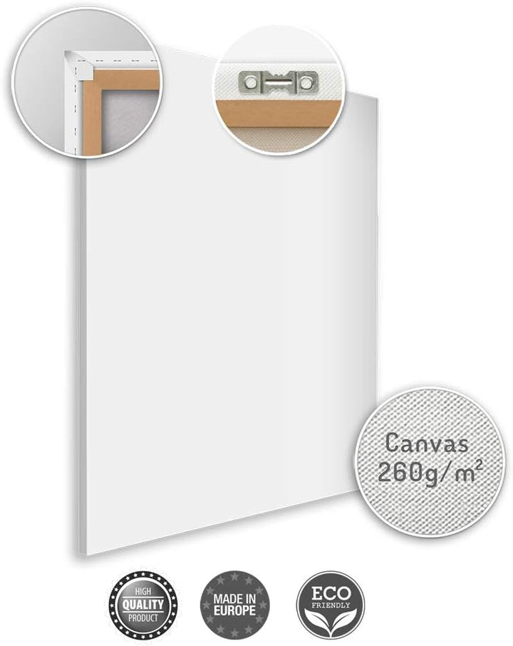 Feeby Leinwandbild Home 100x70 cm 5 TLG Bild Kunstdruck Wohnzimmer Wohnung Braun 100L x 70B cm M_158