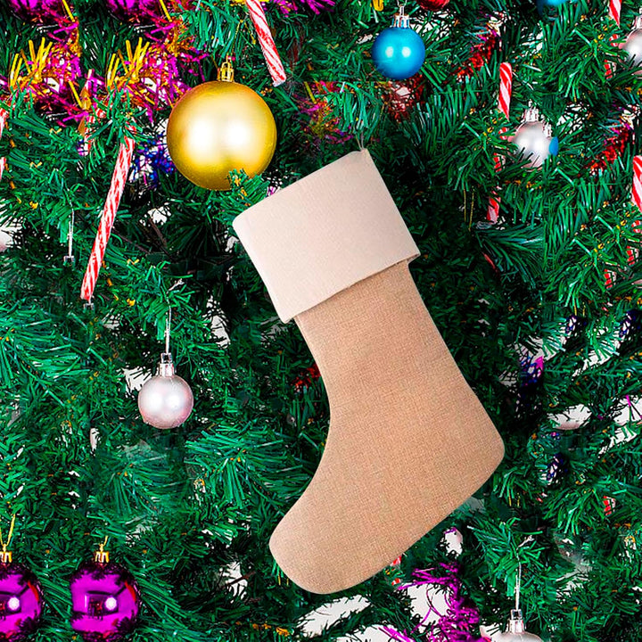 JiJiRuDU Sackleinen Weihnachtsstrumpf 6er Pack, Weihnachten hängende Taschen Weihnachtsfeiertagsstru