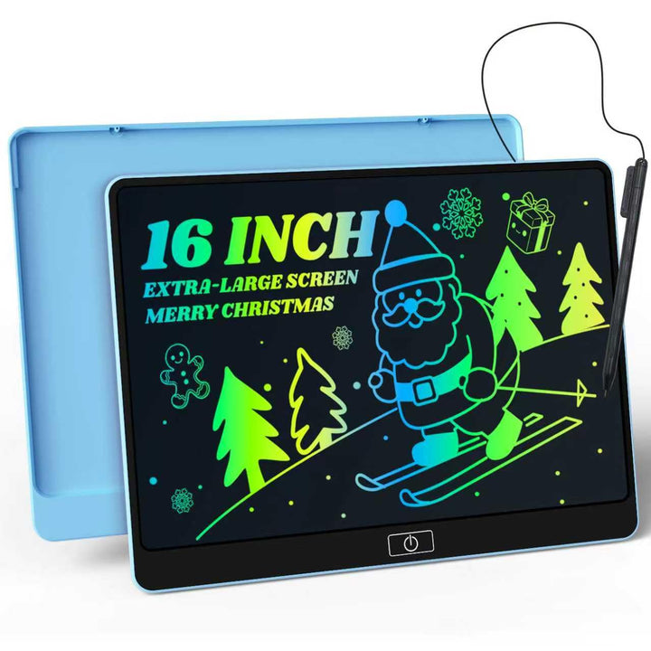 POPERFUN 16 Zoll LCD Schreibtafel Kinder, Bunte Maltafel Zaubertafel Umweltfreundlich Lernspielzeug