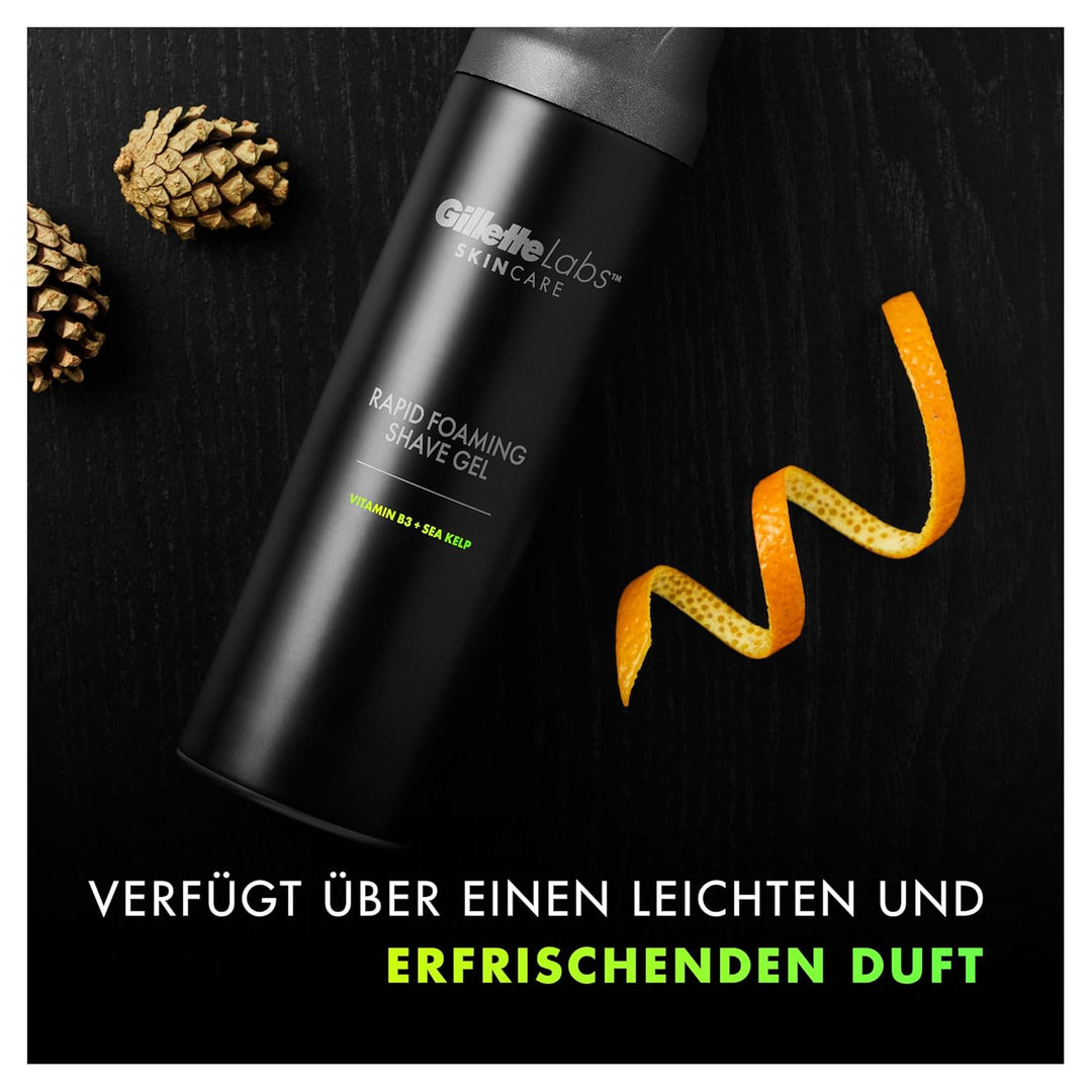 Gillette Labs Rasierer für Männer mit Reinigungs-Element, UEFA Champions League Special Gold Edition