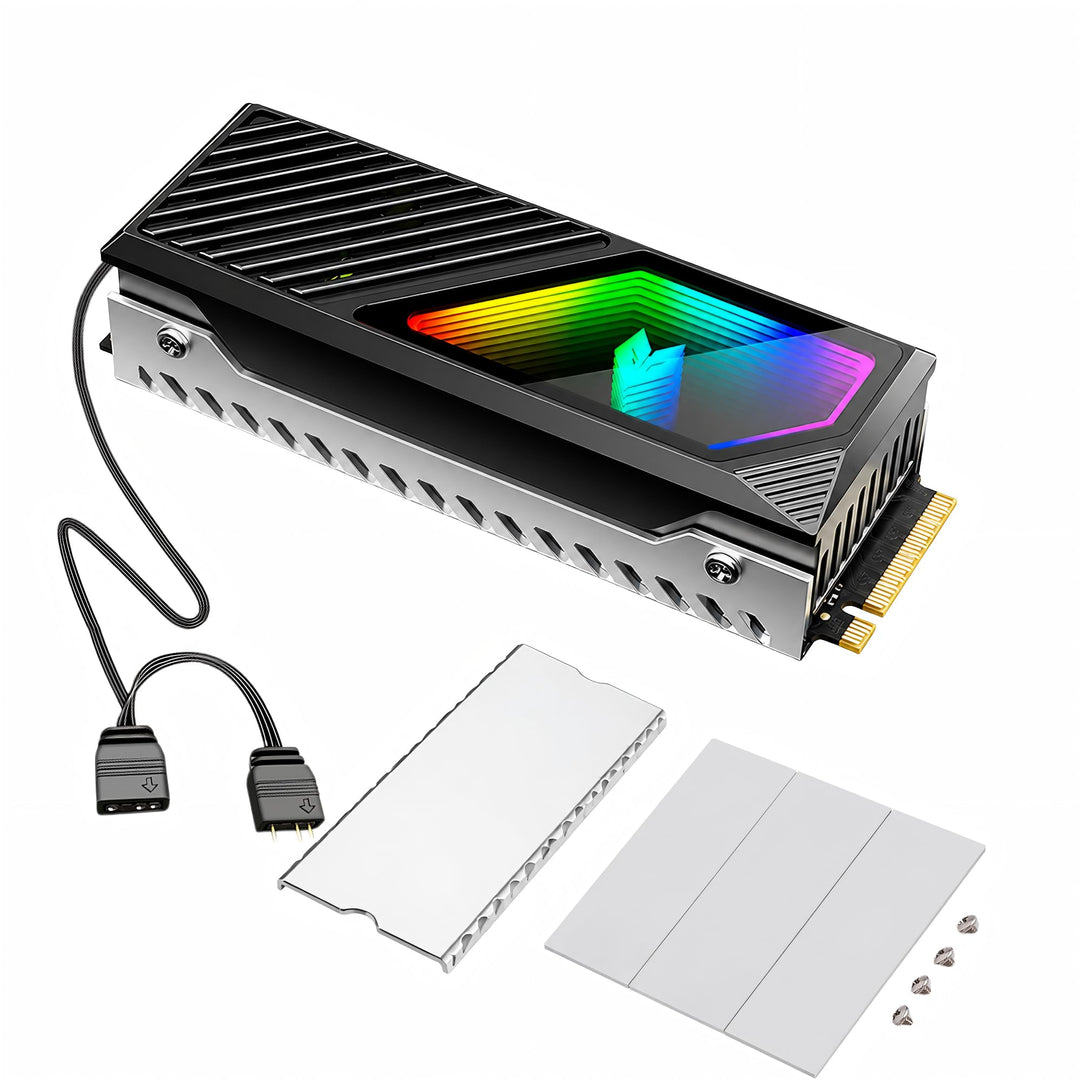 Heatsink-Kühler für M.2 2280 SSD/PC/PS5, RGB Sync Kühler Kühlkörper | Aluminium SSD NVMe Kühlkörper