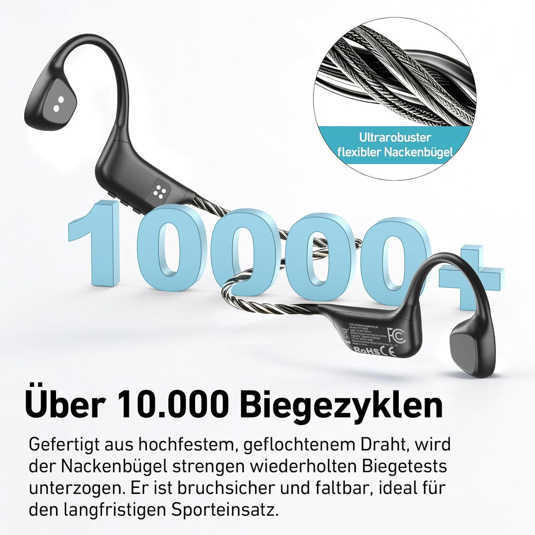 NE86 Knochenschall Kopfhörer Schwimmen Bluetooth 6.0, IPX8 Wasserdicht mit 32GB MP3, Herzfrequenz &amp;