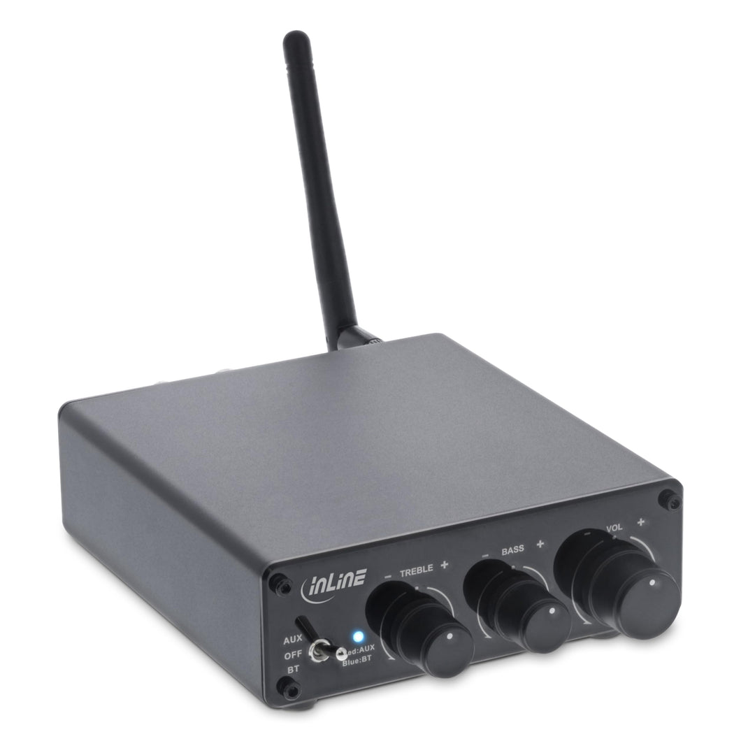 InLine Bluetooth 5.3 Audio Receiver, 96W HiFi-Verstärker, Empfänger, Cinch Stereo, für 2X Passive St