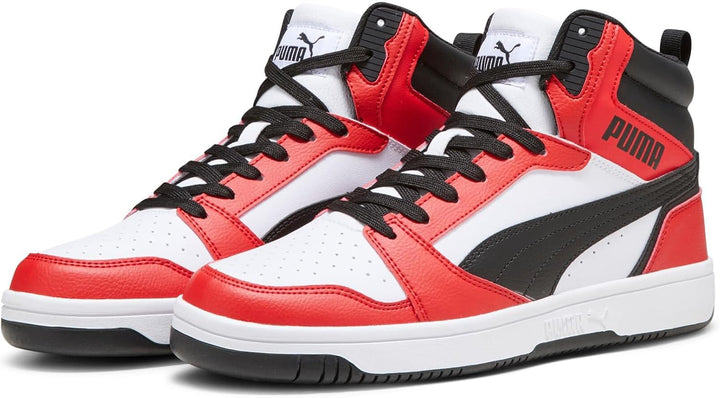 Puma Unisex Rebound V6Sneaker 46 EU Puma White Puma Black For All Time Red, 46 EU Puma White Puma Bl