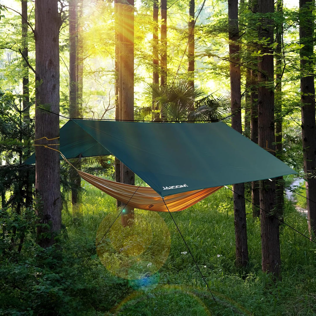 JAICOM Tarp Wasserdicht - 3x3M/4M/5M Camping Zeltplane, Ultraleicht und Tragbar, UV-Schutz &amp; Schnee