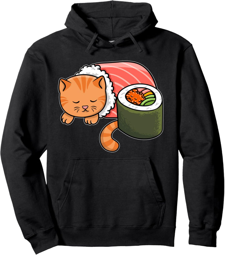 Kawaii Katze Sushi Japan Manga Anime lustiges Katzen Pullover Hoodie
