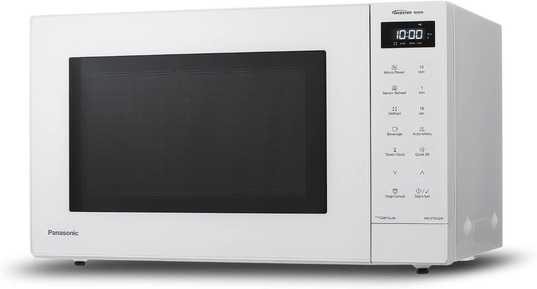 Panasonic NN-ST64QWEPG 32L Inverter Solo Mikrowelle, 1000 Watt Leistung, 20 Automatikprogramme, Quic