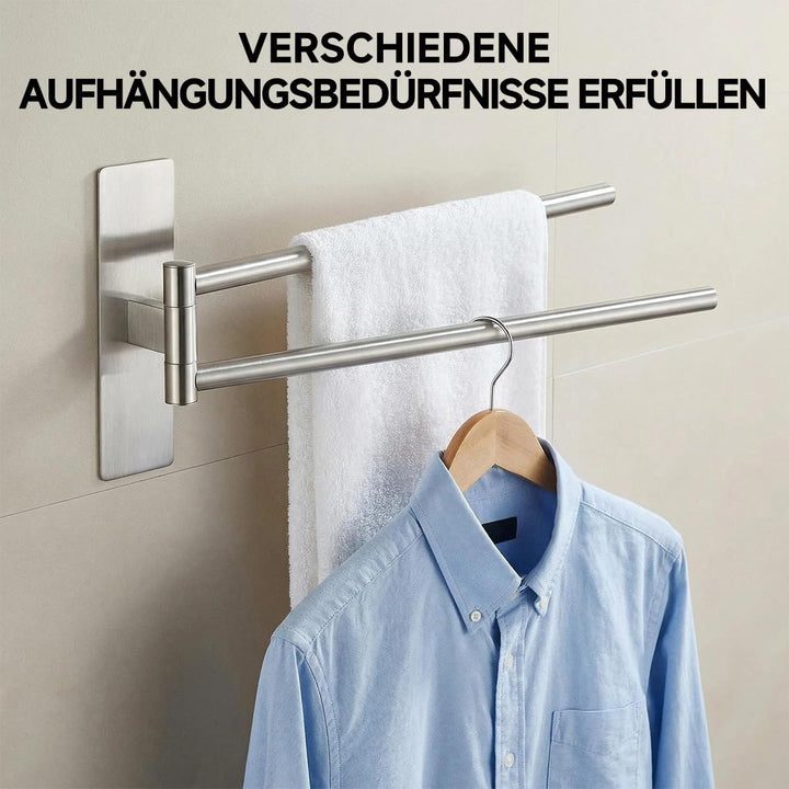 Handtuchhalter Ohne Bohren 180° Schwenkbar - Doppelt Handtuchstange Selbstklebend 304 Edelstahl, Rob