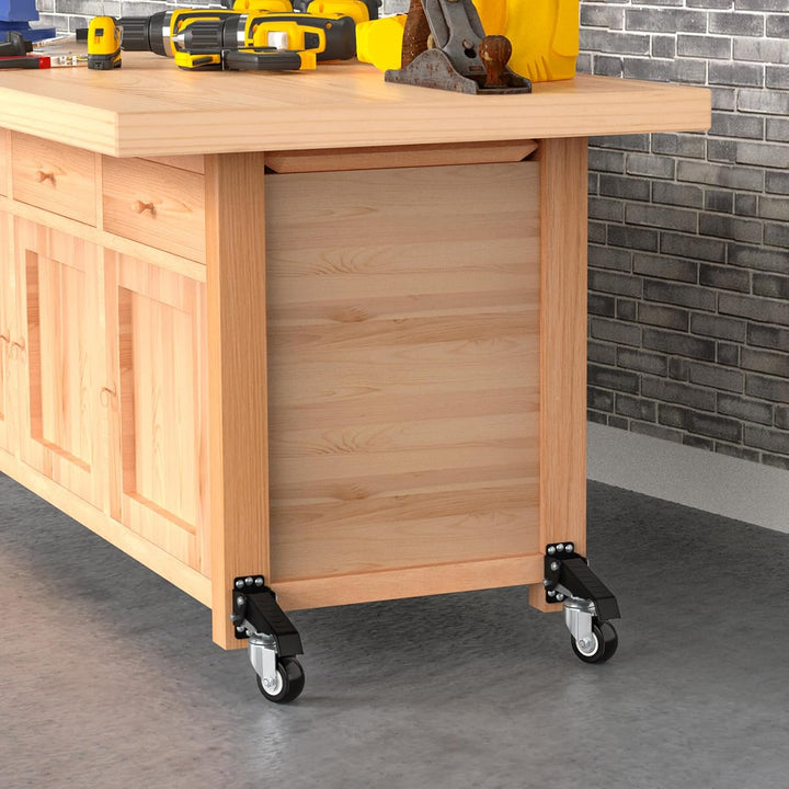 SOLEJAZZ Workbench Caster Kit 300KG Kapazität 4 Hochleistungs-einziehbare Workbench-Rollen Räder Ure