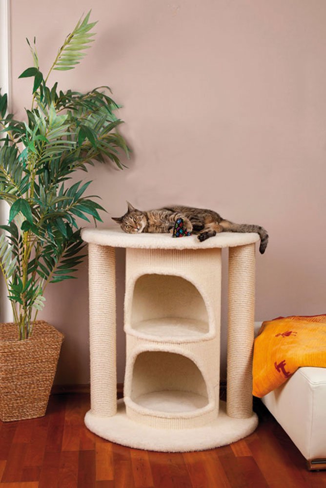CLEVERCAT Kratzbaum Pharo mit integrierter Sisal Kratztonne für unendliche Kratzmöglichkeiten und vi