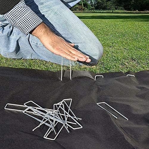 Erdanker Metall, Gartenheringe, 50 Stück, für Garten, Heringe, Mehrzweck, U-Form, aus verzinktem Sta