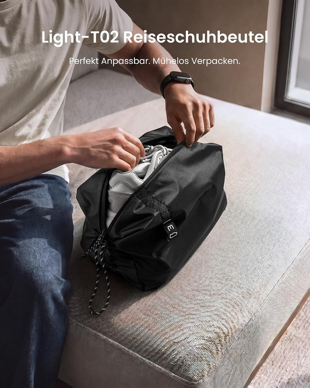 tomtoc Komprimierbarer Multifunktions-Schuhbeutel für Reisen, Aufbewahrung, Fitnessstudio, Geruchshe