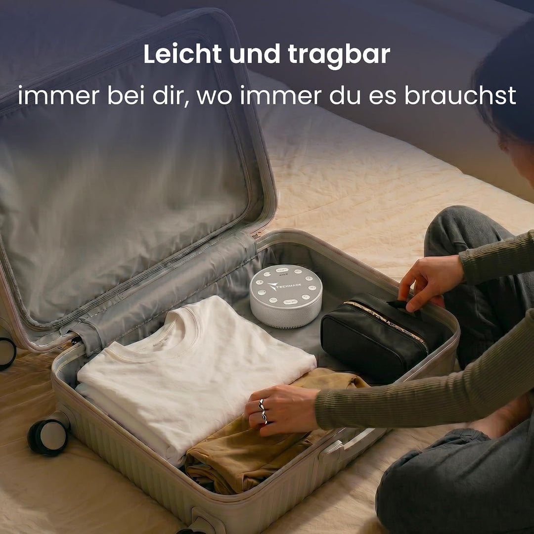 Weisse Soundmaschine für Babys, Kinder, Erwachsene, Senioren, mit Nachtlicht, mit 6 beruhigenden Ger