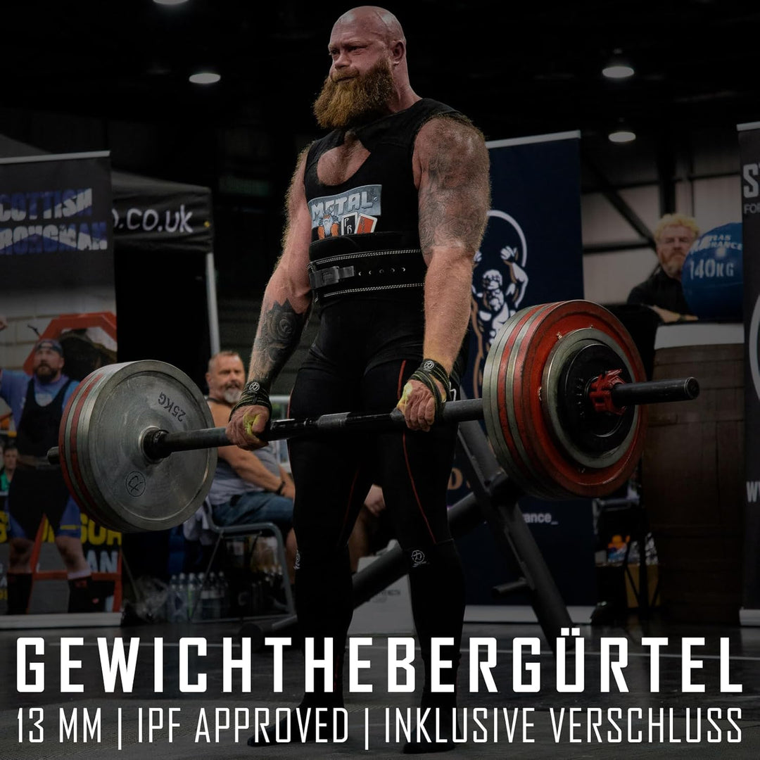Strength Shop 13mm Lever Belt Gewichthebergürtel + Hebelschnalle, IPF-Zertifiziert für Wettkampf &amp; C