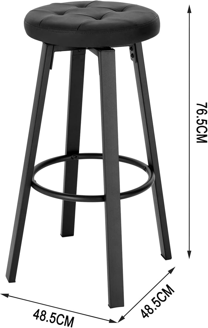 WOLTU Barhocker 2er Set, mit drehbarem Sitz Φ 35,5 cm, gepolsterer Hocker mit Kunstleder-Bezug, Fuss