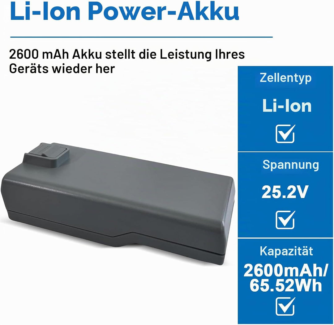 Ersatzakku kompatibel mit Genius Invictus X7 X7-01, X9, X9-01, A8, A9 Staubsauger, Ersatz für Modell