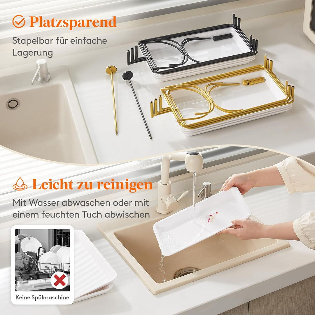Lifewit Etagere 3 Etagen mit 30 x 17 cm/12x 6.5 Servierplatte, Kunststoff Serviertablett Serviertell