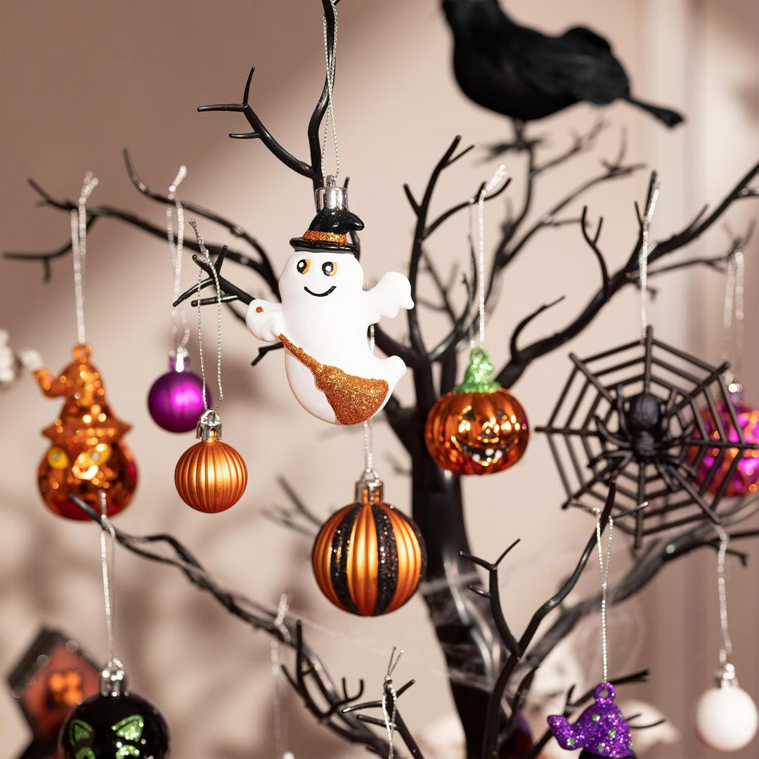 Valery Madelyn 40 Stücke Halloween Kugeln Ornamente (Orange, Lila) Orange Lila, Orange Lila
