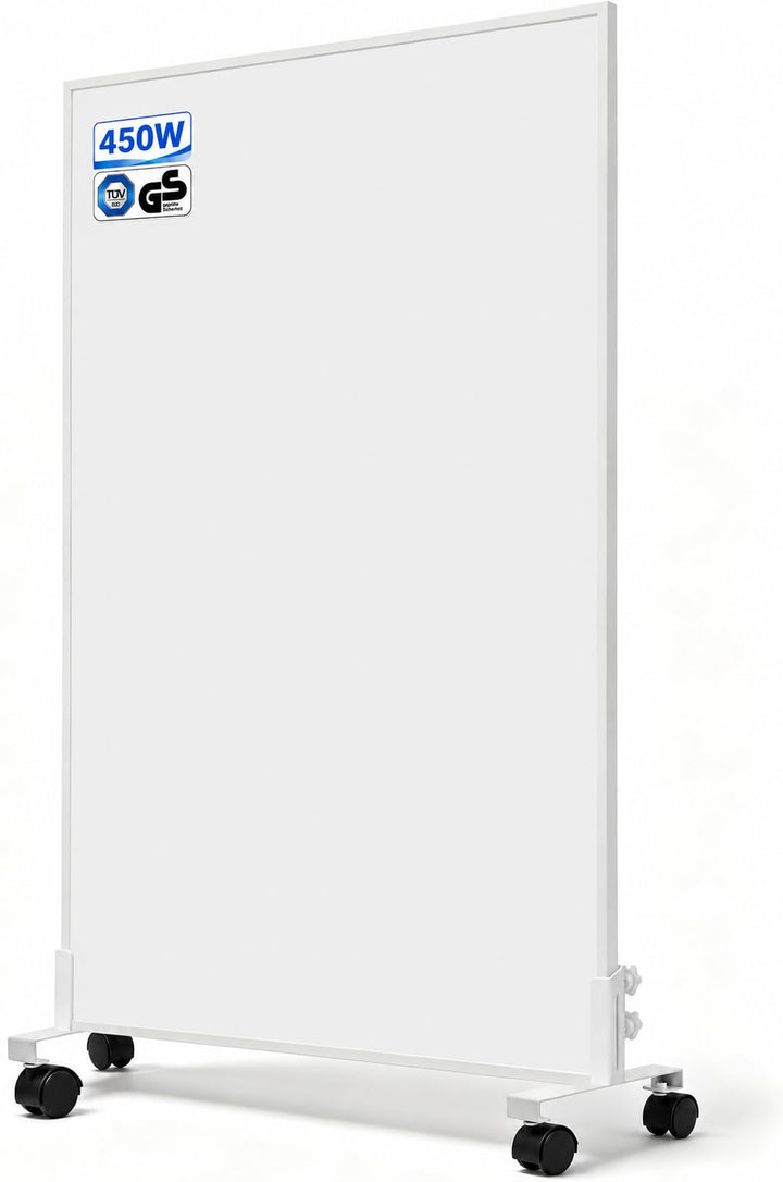 Infrarotheizung Standgerät 450W Mobil &amp; Flexibel Rollenhalterung 50x90cm [für 4-10 m² ], Rollenhalte