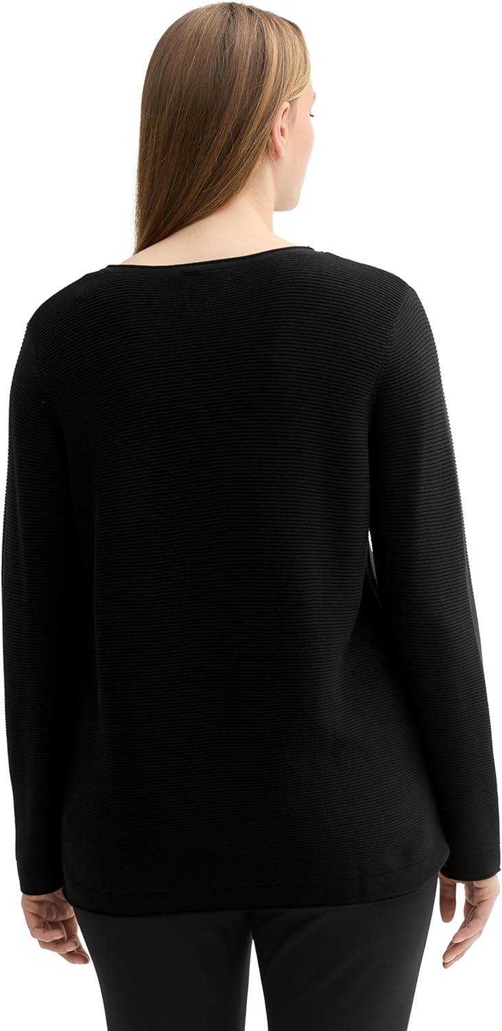 Tom Tailor Damen 1016350 Basic Strickpullover aus Bio-Baumwolle (1er Pack) 44 Grosse Grössen 14482 -