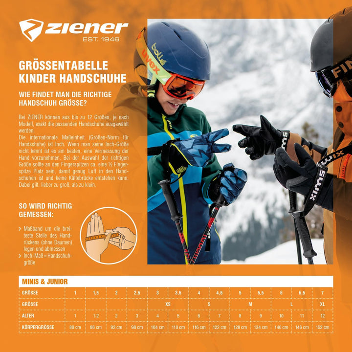 Ziener Kinder Lago GTX Glove Junior Ski-Handschuhe/Wintersport | Wasserdicht, Atmungsaktiv Schwarz 6