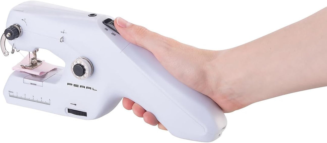 PEARL Nähmaschine: Echte Mini-Handnähmaschine mit Ober- und Unterfaden, USB &amp; Batterien (Mininähmasc