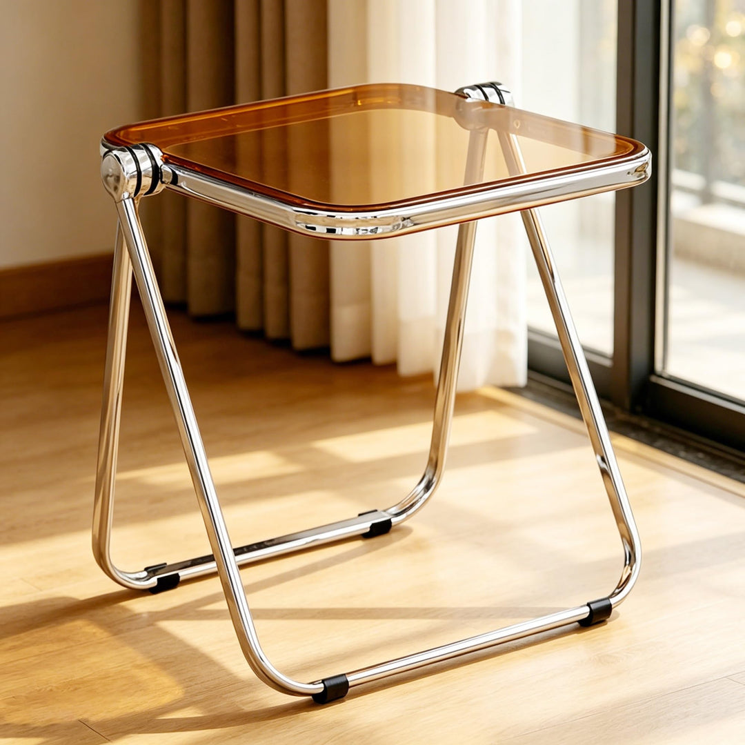 Klapptisch transparentes Acryl Beistelltisch Kleiner Computertisch Picknicktische for Zuhause, Büro,