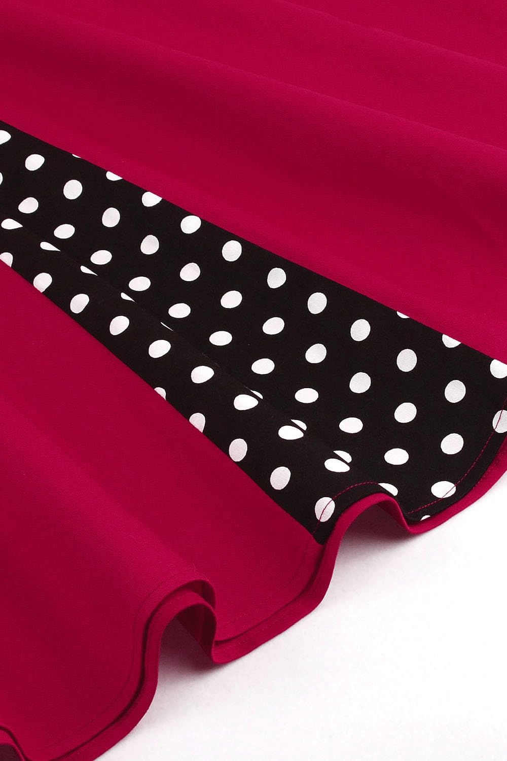 Axoe Damen 50er Jahre Kleider mit Gepunkte Rockabilly XL Weinrot, XL Weinrot