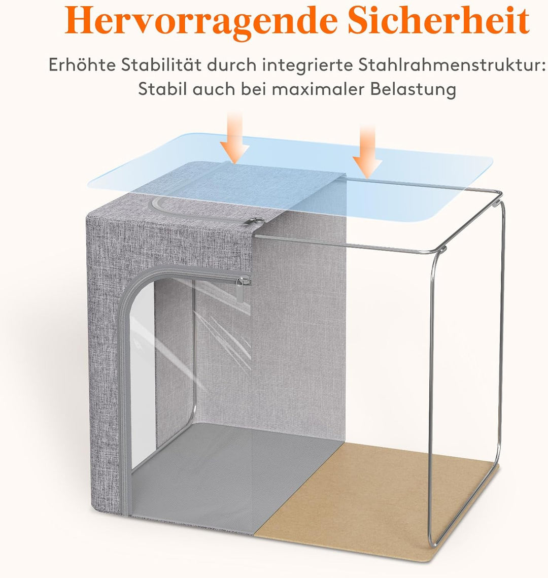 Lifewit 40L Aufbewahrungsbox mit Deckel, Kleidung Aufbewahrung, Faltbare Kleideraufbewahrung mit Met