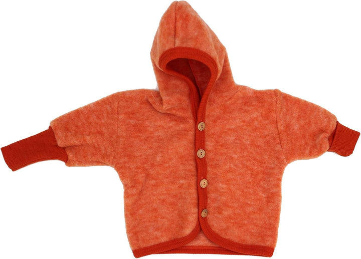 Cosilana Jäckchen mit Kapuze, Grösse 62/68, Farbe Safran-Orange malange - Vertrieb nur durch Wollbod