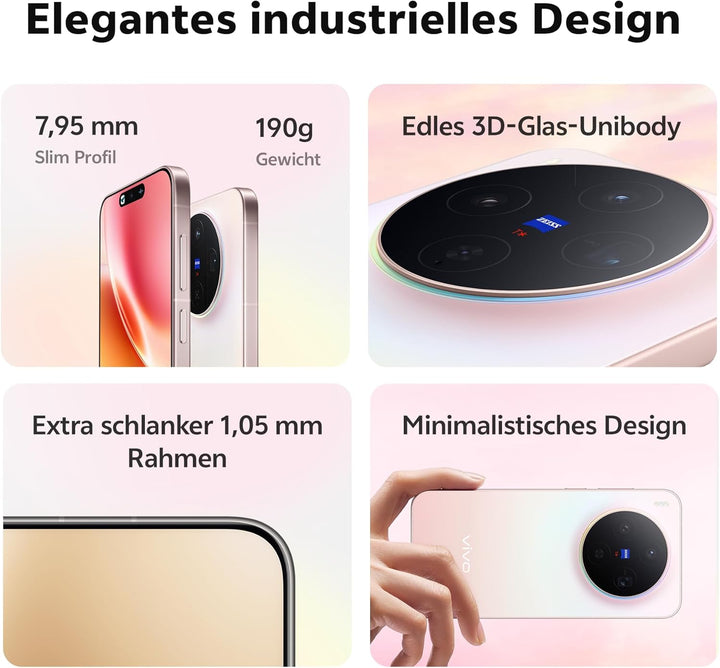 vivo X300 5G Smartphone, 12G + 256G, kompakter 6,31"-Flachbildschirm, ZEISS Dreifachkamera, 200 MP Z