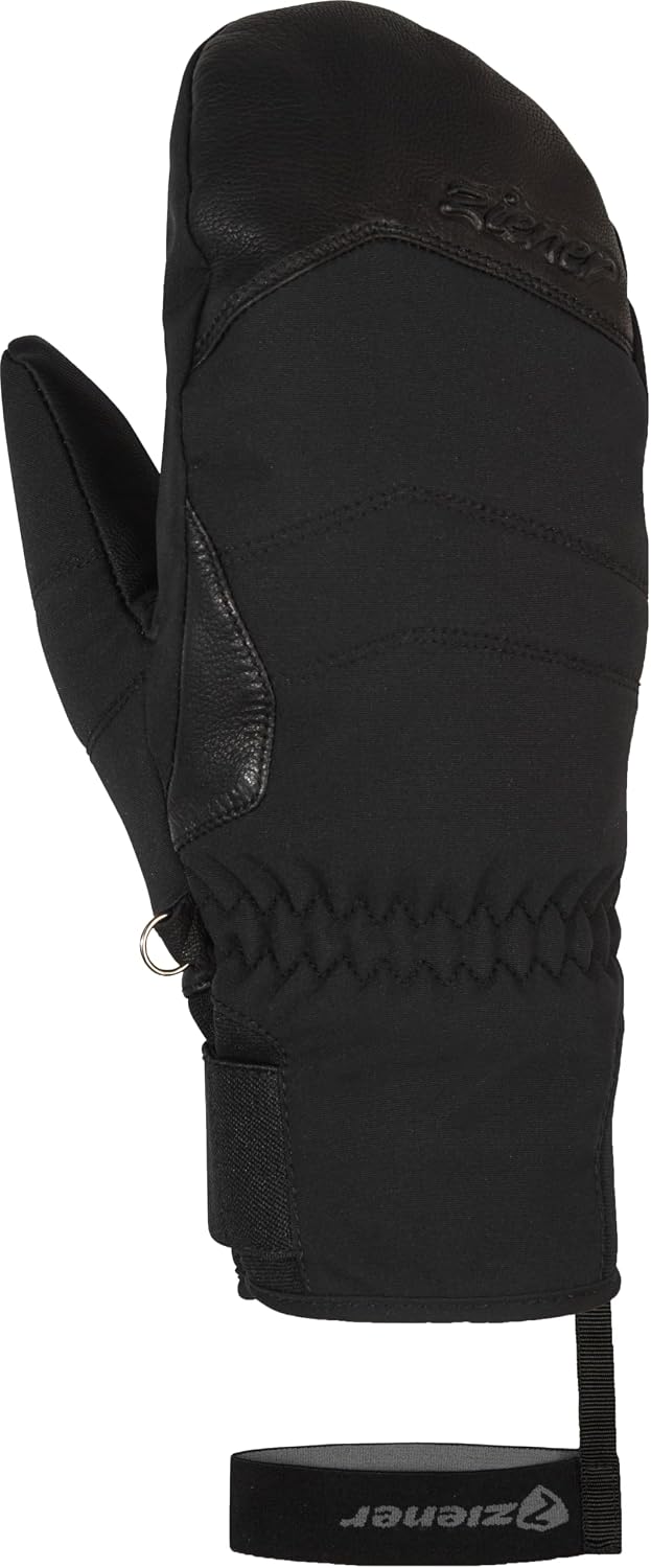 Ziener Damen Kalea Ski-Fäustling/Wintersport | wasserdicht, atmungsaktiv, Alpine Wool 7 Schwarz, 7 S